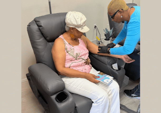 Nurse practitioner starting IV